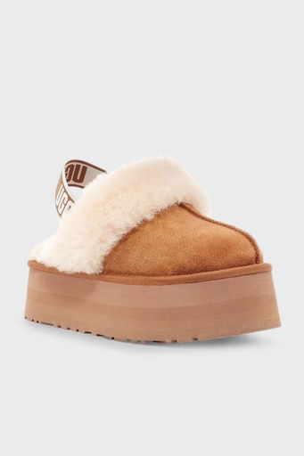 Ugg Kalın Tabanlı Kürklü Süet Bayan Terlik 1113474 TABA - 9