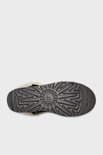 Ugg Klasik Mini Atherson İşlemeli Gerçek Yumuşak Tüylü Süet Bayan Bot 1158281 SİYAH - 14