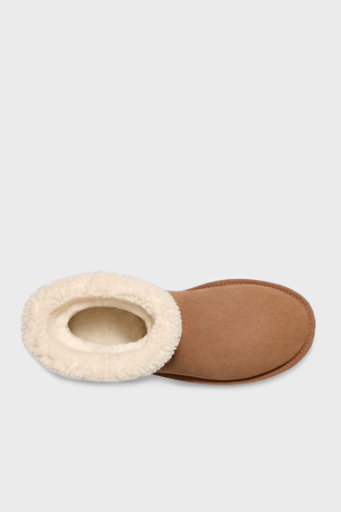 Ugg Klasik Mini Atherson İşlemeli Gerçek Yumuşak Tüylü Süet Bayan Bot 1158281 TABA - 10