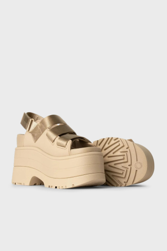Ugg Logolu Platform Taban Cırtlı Bayan Sandalet 1167431 HARDAL - 6