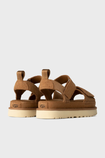 Ugg Logolu Süet Kalın Taban Cırtlı Bayan Sandalet 1136783 TABA - 9