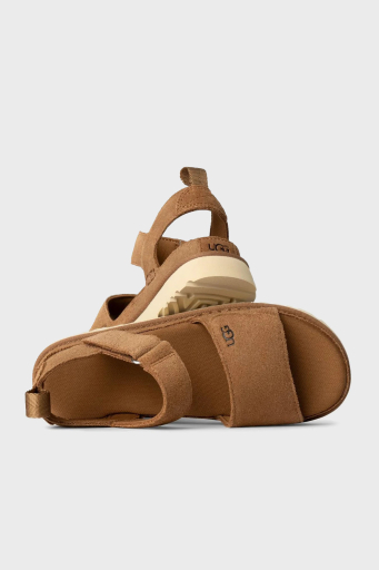 Ugg Logolu Süet Kalın Tırlıklı Taban Cırtlı Çocuk Sandalet 1136539K TABA - 2