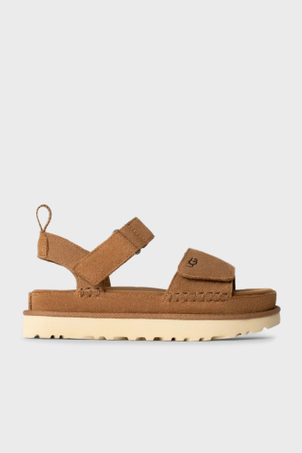 Ugg Logolu Süet Kalın Tırlıklı Taban Cırtlı Çocuk Sandalet 1136539K TABA - 7