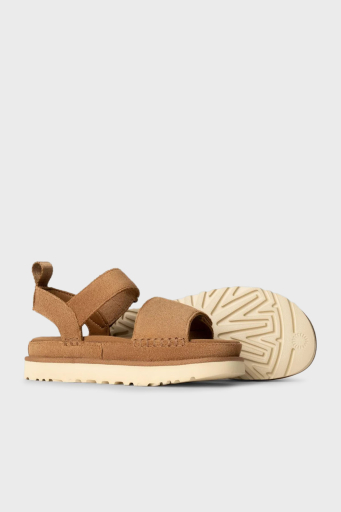 Ugg Logolu Süet Kalın Tırlıklı Taban Cırtlı Çocuk Sandalet 1136539K TABA - 10