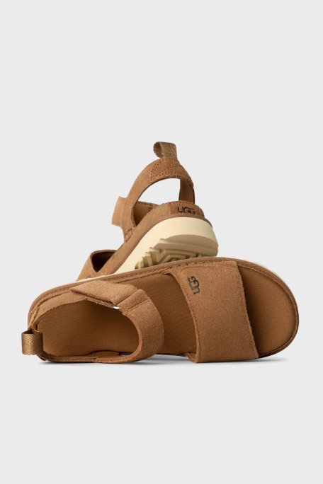 Ugg Logolu Süet Kalın Tırlıklı Taban Cırtlı Çocuk Sandalet 1136539K TABA - 2