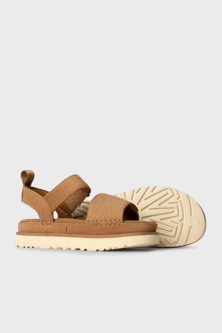 Ugg Logolu Süet Kalın Tırlıklı Taban Cırtlı Çocuk Sandalet 1136539K TABA - 4