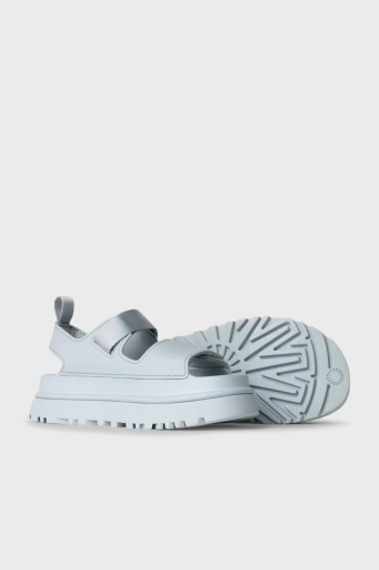 Ugg Logolu Tırtıklı Kalın Taban Cırtlı Bayan Sandalet 1152685 AÇIK MAVİ - 3