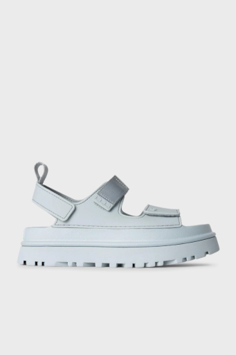 Ugg Logolu Tırtıklı Kalın Taban Cırtlı Bayan Sandalet 1152685 AÇIK MAVİ - 7