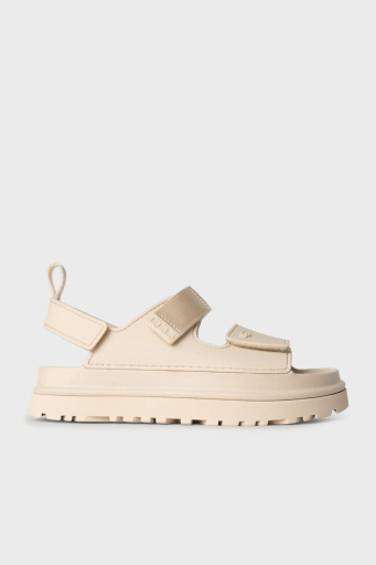 Ugg Logolu Tırtıklı Kalın Taban Cırtlı Bayan Sandalet 1152685 BEJ - 6