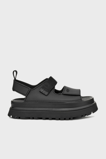 Ugg Logolu Tırtıklı Kalın Taban Cırtlı Bayan Sandalet 1152685 SİYAH - 7