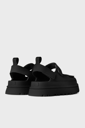 Ugg Logolu Tırtıklı Kalın Taban Cırtlı Bayan Sandalet 1152685 SİYAH - 9