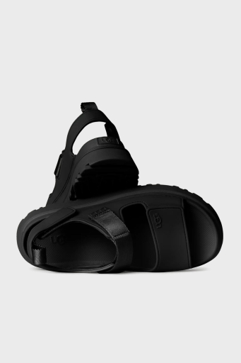 Ugg Logolu Tırtıklı Kalın Taban Cırtlı Bayan Sandalet 1152685 SİYAH - 10