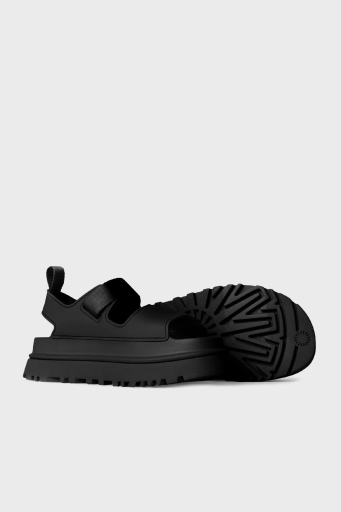 Ugg Logolu Tırtıklı Kalın Taban Cırtlı Bayan Sandalet 1152685 SİYAH - 12