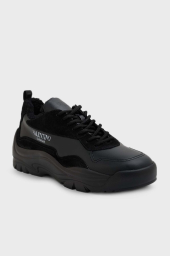 Valentino Garavani Deri Sneaker Erkek Ayakkabı 3Y2S0B17IZA N01 SİYAH - 6