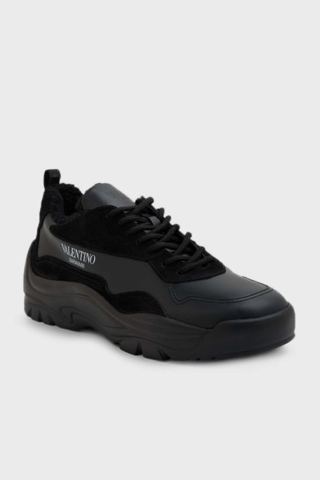 Valentino Garavani Deri Sneaker Erkek Ayakkabı 3Y2S0B17IZA N01 SİYAH - 3