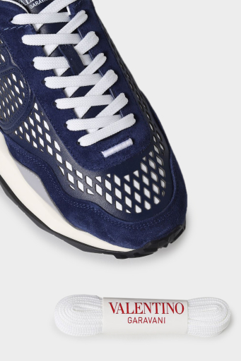 Valentino Garavani Deri Süet Sneaker Erkek Ayakkabı 2Y2S0F28VEN 75S LACİVERT - 4