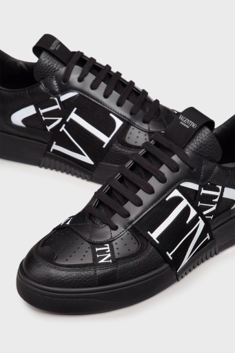 Valentino Garavani Hakiki Deri Logolu Sneaker Erkek Ayakkabı 6Y2S0C58WRQ 0NO SİYAH - 4