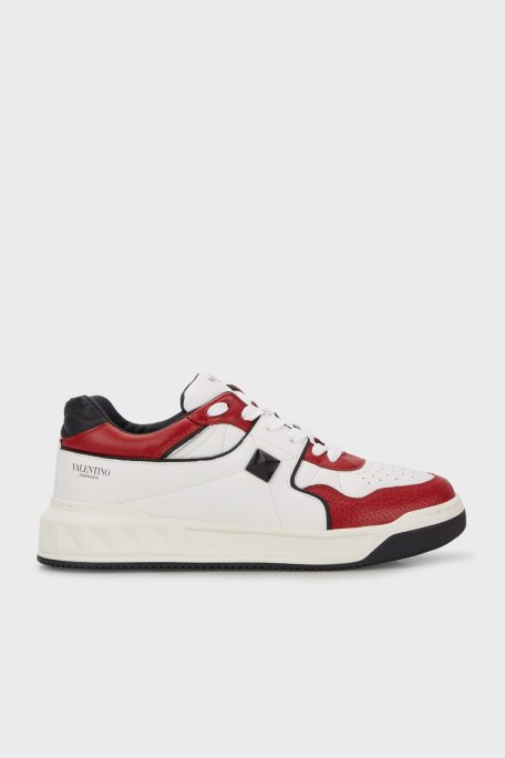 Valentino Garavani Hakiki Deri Sneaker Erkek Ayakkabı XY0S0E71NWN QE3 BEYAZ-BORDO - 6