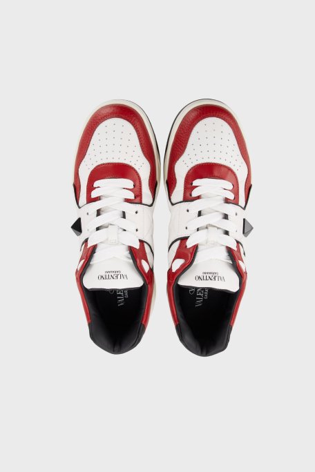 Valentino Garavani Hakiki Deri Sneaker Erkek Ayakkabı XY0S0E71NWN QE3 BEYAZ-BORDO - 10