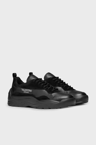 Valentino - Valentino Garavani Logolu Hakiki Deri Sneaker Erkek Ayakkabı 1Y2S0B17VRNN01 SİYAH (1)