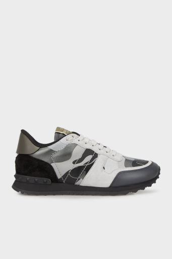 Valentino Garavani Logolu Sneaker Erkek Ayakkabı 4Y2S0723XVU IJ7 GRİ-SİYAH - 1