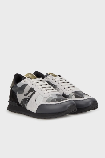 Valentino Garavani Logolu Sneaker Erkek Ayakkabı 4Y2S0723XVU IJ7 GRİ-SİYAH - 3