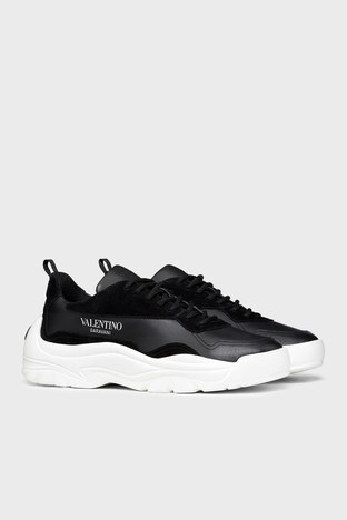 Valentino - Valentino Hakiki Deri Sneaker Erkek Ayakkabı XY2S0B17VRN0NO SİYAH-BEYAZ (1)