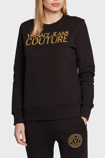Versace % 100 Pamuk Regular Fit Bisiklet Yaka Bayan Sweat 73HAIT01 CF00T G89 SİYAH - 1
