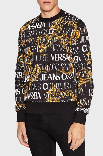 Versace % 100 Pamuk Regular Fit Bisiklet Yaka Erkek Sweat 73GAI3R0 FS041 G89 SİYAH - 1