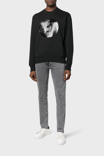 Versace % 100 Pamuk Regular Fit Bisiklet Yaka Erkek Sweat 73GAIP03 CF01P 899 SİYAH - 1