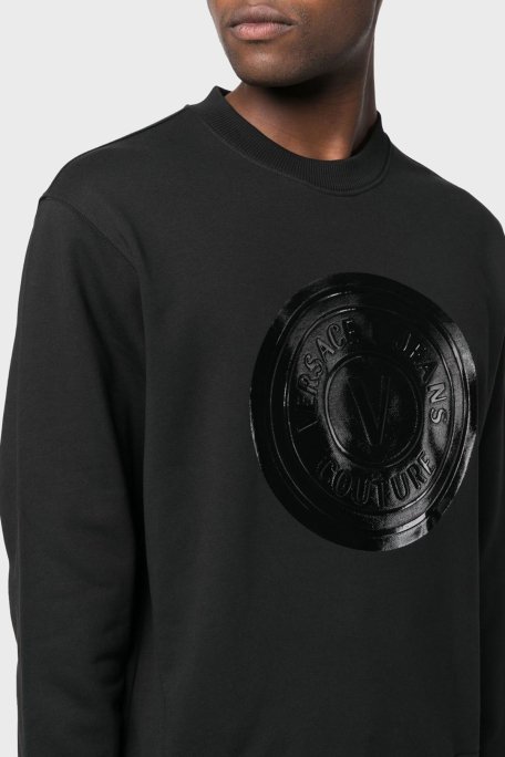 Versace % 100 Pamuk Regular Fit Bisiklet Yaka Erkek Sweat 73GAIP03 CF01P 899 SİYAH - 6