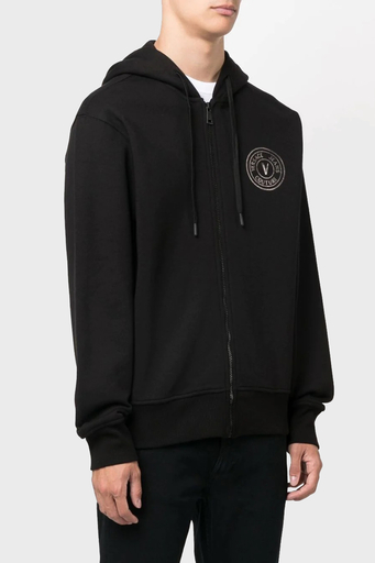 Versace % 100 Pamuk Regular Fit Kapüşonlu Erkek Sweat 73GAIT06 CF00T C89 SİYAH - 1