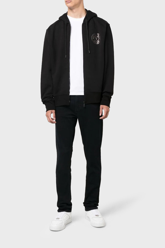 Versace % 100 Pamuk Regular Fit Kapüşonlu Erkek Sweat 73GAIT06 CF00T C89 SİYAH - 2