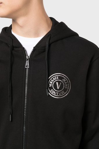 Versace % 100 Pamuk Regular Fit Kapüşonlu Erkek Sweat 73GAIT06 CF00T C89 SİYAH - 4