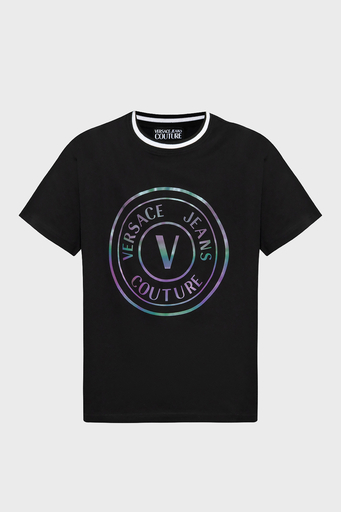 Versace % 100 Pamuk Relaxed Fit Sıfır Yaka Erkek T Shirt 73GAHG01 CJ00G 899 SİYAH - 3