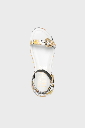 Versace Jeans Couture Barok Desenli Kalın Taban Bayan Sandalet 74VA3S06 ZS366 G03 BEYAZ - 4