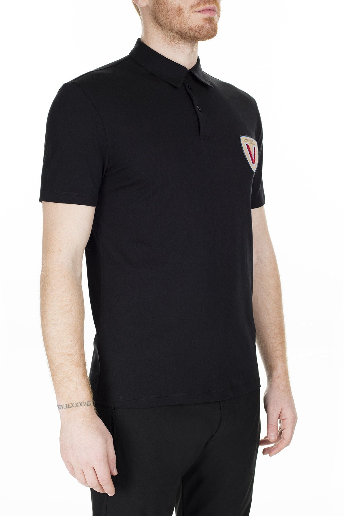 Versace Collection T Shirt Erkek Polo V800708D VJ00180 V1008 SİYAH