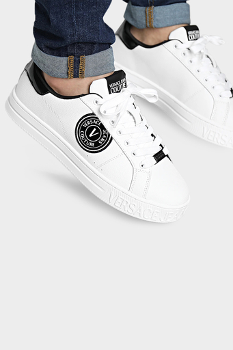 Versace Deri Sneaker Erkek Ayakkabı 74YA3SK1 ZP258 L02 BEYAZ - 5