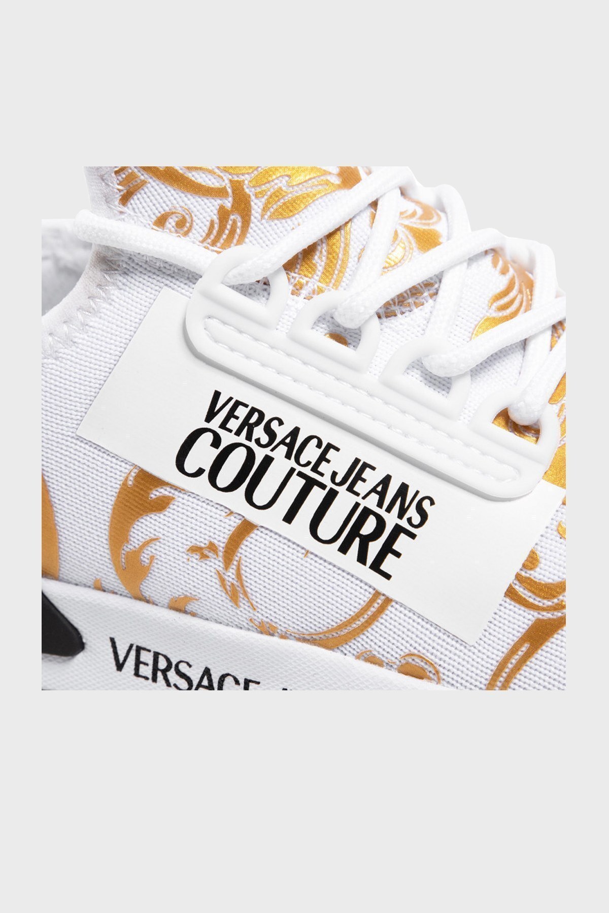 Versace Jeans Couture Logolu Bağcıklı Bayan Ayakkabı E0VWASA5 71934 MCI BEYAZ
