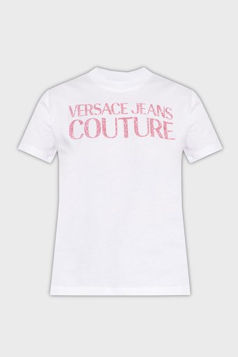Versace Jeans Couture Bayan T Shirt 76HAHG03 CJ00G 003 BEYAZ - 5