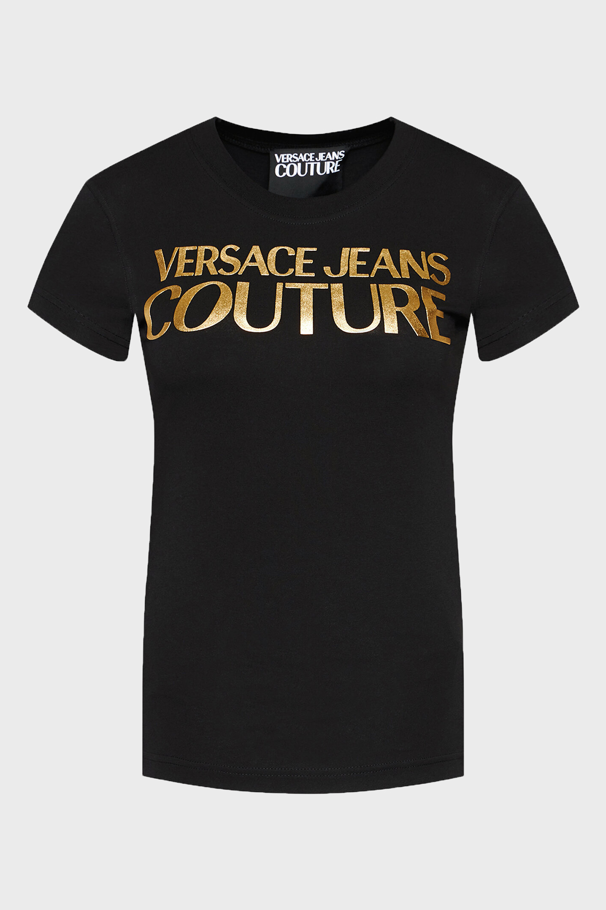 Versace Jeans Couture Baskılı Bisiklet Yaka % 100 Pamuk Bayan T Shirt B2HWA7TB 30319 K42 SİYAH