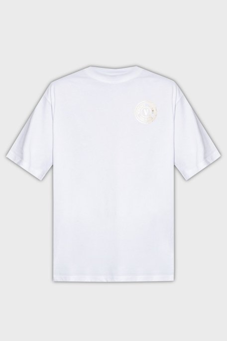 Versace Jeans Couture Bisiklet Yaka Pamuklu Relaxed Fit Erkek T Shirt 76GAHT03 CJ00T G03 BEYAZ - 5