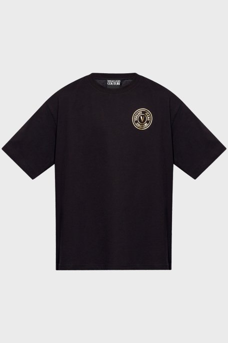 Versace Jeans Couture Bisiklet Yaka Pamuklu Relaxed Fit Erkek T Shirt 76GAHT03 CJ00T G89 SİYAH - 5
