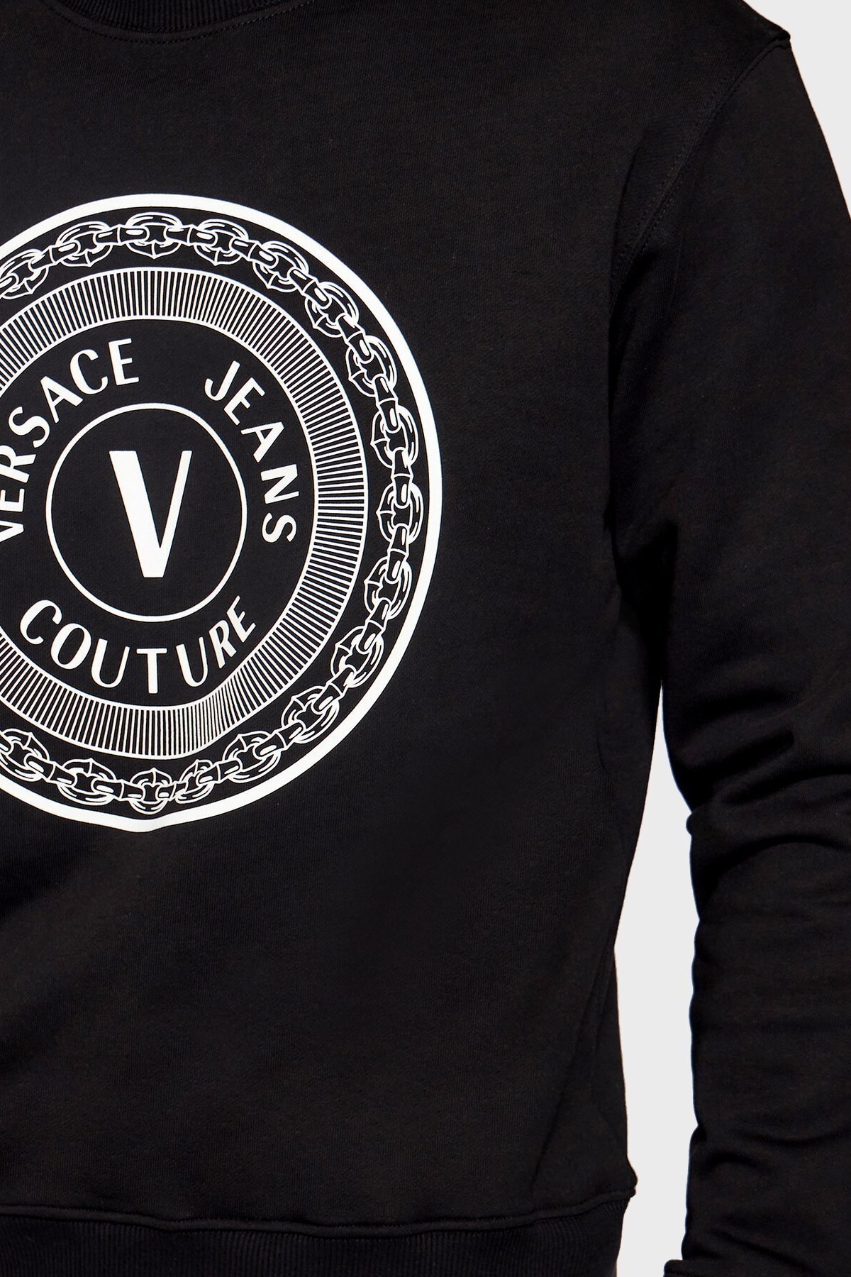 Versace Jeans Couture Baskılı Bisiklet Yaka % 100 Pamuk Erkek Sweat B7GWA7TT 30318 899 SİYAH