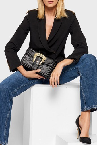 Versace Jeans Couture Logolu Çıkarılabilir Askılı Bayan Çanta 71VA4BF1 ZS075 899 SİYAH