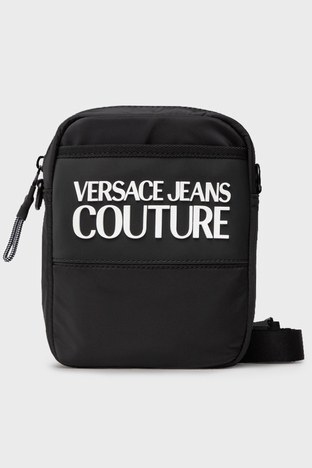 Versace Jeans Couture - Versace Jeans Couture Logolu Çıkarılabilir Askılı Unisex Çanta 71YA4B96 ZS108 899 SİYAH
