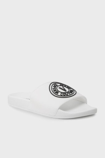 Versace Jeans Couture Logolu Düz Erkek Terlik 73YA3SQ3 ZS192 003 BEYAZ - 2