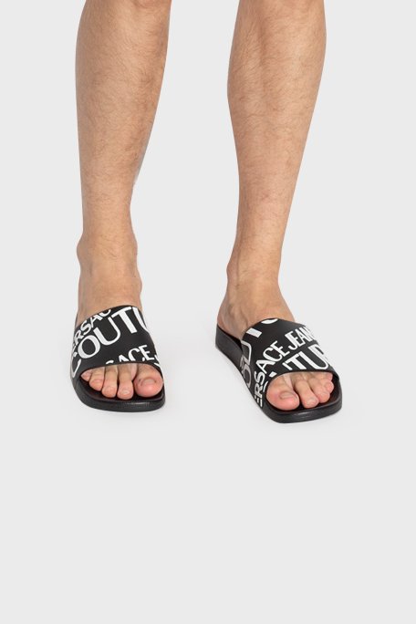Versace Jeans Couture Logolu Erkek Terlik 74YA3SQ1 71352 899 SİYAH - 2