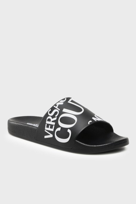 Versace Jeans Couture Logolu Erkek Terlik 74YA3SQ1 71352 899 SİYAH - 6