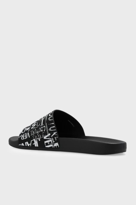 Versace Jeans Couture Logolu Erkek Terlik 74YA3SQ4 ZS638 L01 SİYAH - 4